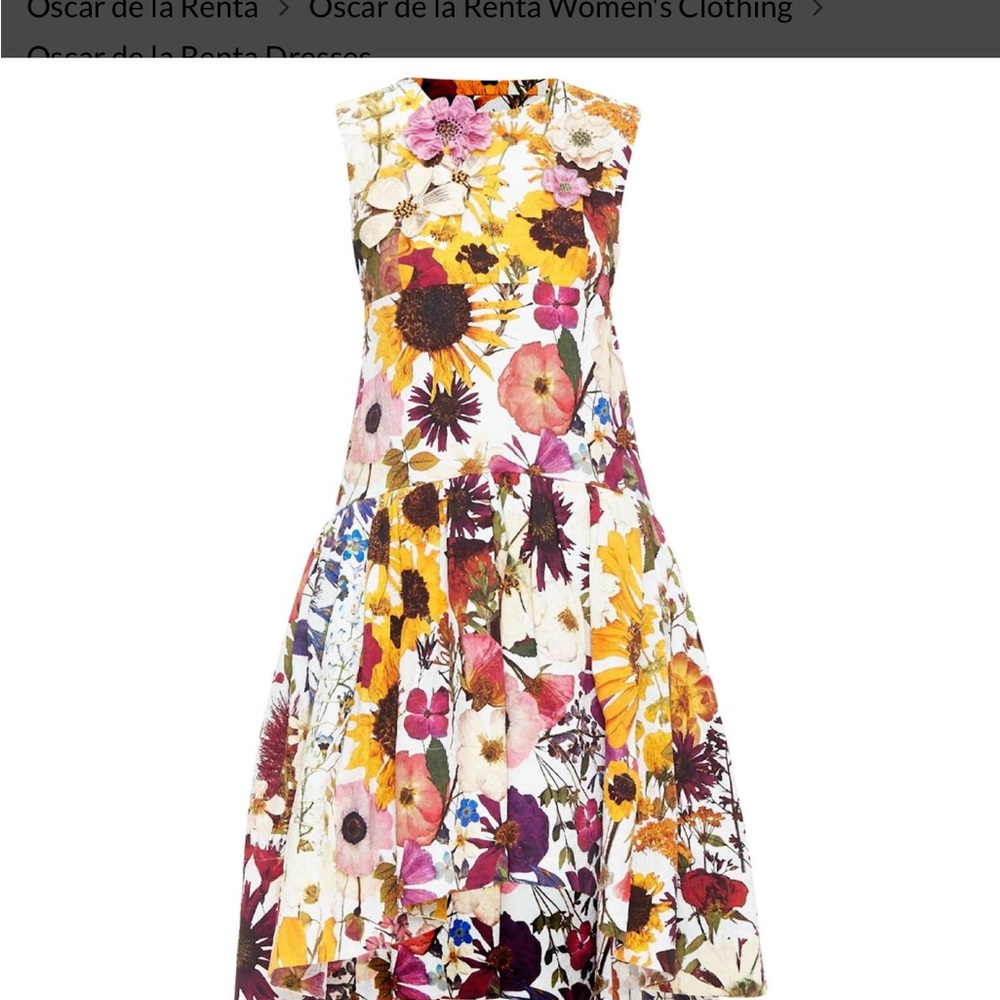 Oscar de la Renta Multicolor Floral High Low Dress